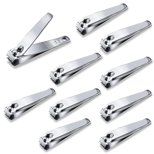 10 Pack Straight Nail Clippers BulkSharp Blade Toe Nail Clippers Fingernail & Toenail Nail Clipper in BulkNail Supplies Manicure Tools for Women Man Adult Homeless Care