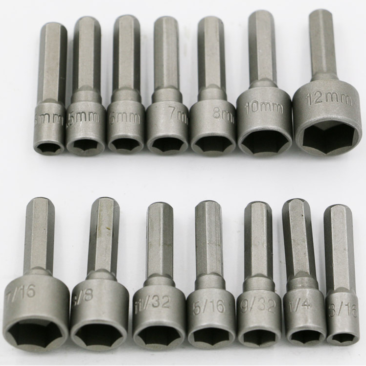 14-Piece Hex Socket Set for Electric and Pneumatic Tools