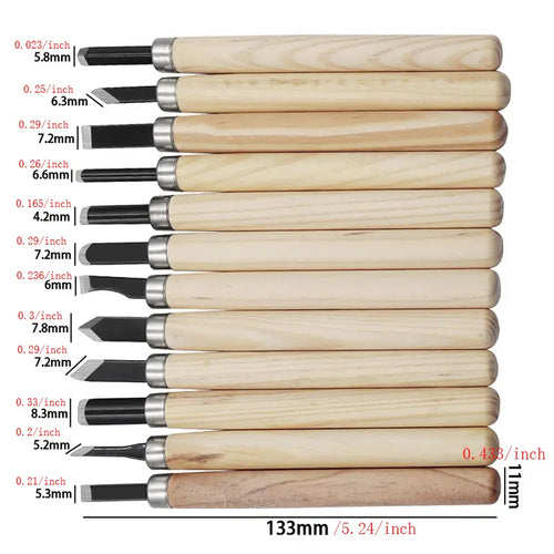 12pcs Carving Tools for DIY Woodworking and Stamping